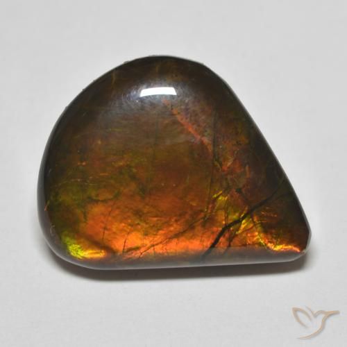 8.83ct Натуральный Многоцветный Аммолит, Форма груши, Непрозрачный
