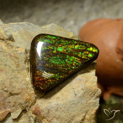 10.34ct Натуральный Многоцветный Аммолит, Триллион, Непрозрачный