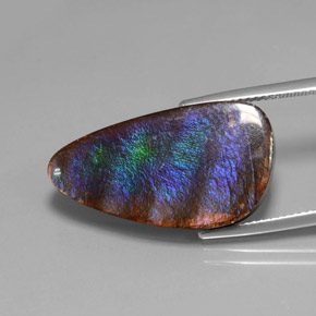 15.59 карата, натуральный Многоцветный Аммолит, Необычная форма, Непрозрачный