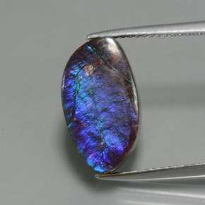 4.88 карата, натуральный Многоцветный Аммолит, Необычная форма, Непрозрачный