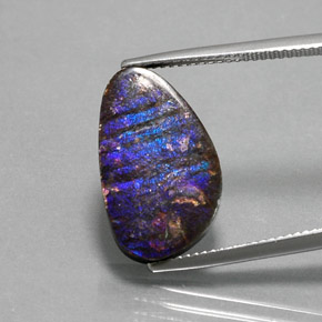 7.74 карата, натуральный Многоцветный Аммолит, Необычная форма, Непрозрачный