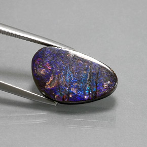 7.74 карата, натуральный Многоцветный Аммолит, Необычная форма, Непрозрачный