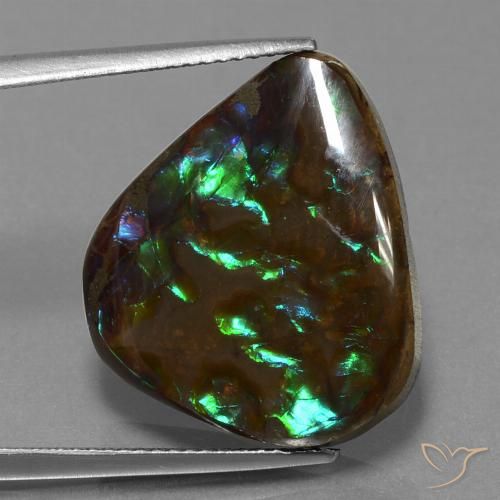 16.77ct Натуральный Многоцветный Аммолит, Форма груши, Непрозрачный