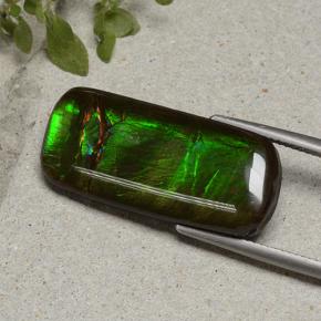 18.74 карата, натуральный Многоцветный Аммолит, Подушка Крой, Непрозрачный