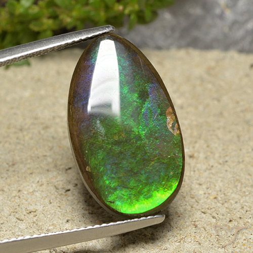 10.30ct Натуральный Многоцветный Аммолит, Форма груши, Непрозрачный