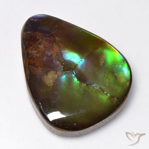 16.73ct Натуральный Многоцветный Аммолит, Форма груши, Непрозрачный