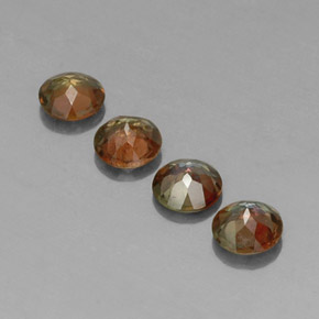 карата, натуральный Оранжево-коричневатый Андалузит, Огранка Круг, Чистота VS