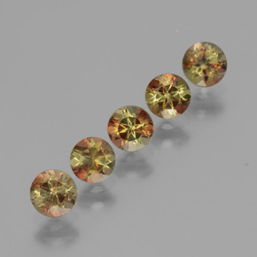 1.58 карата, натуральный Многоцветный Андалузит, Огранка Круг, Чистота VS