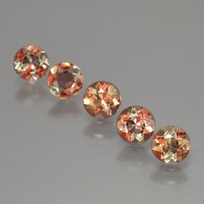  карата, натуральный Оранжево-коричневатый Андалузит, Огранка Круг, Чистота VS