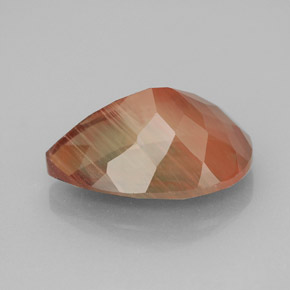 5.31 карата, натуральный Зелено-красный Андезин-Лабрадорит, Форма груши, Чистота VVS