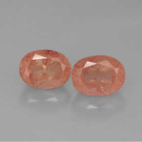  карата, натуральный Медово-красный Андезин-Лабрадорит, Огранка Овал, Полупрозрачный