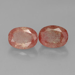  карата, натуральный Медово-красный Андезин-Лабрадорит, Огранка Овал, Полупрозрачный