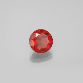 0.76 карата, натуральный Медово-оранжевый Андезин-Лабрадорит, Огранка Круг, Чистота VS