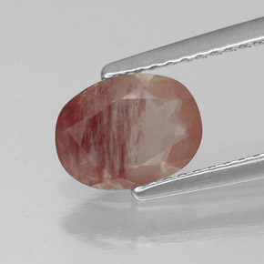 1.04 карата, натуральный Медово-красный Андезин-Лабрадорит, Прозрачный, Полупрозрачный