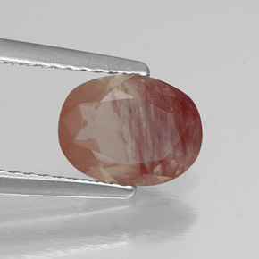 1.04 карата, натуральный Медово-красный Андезин-Лабрадорит, Прозрачный, Полупрозрачный