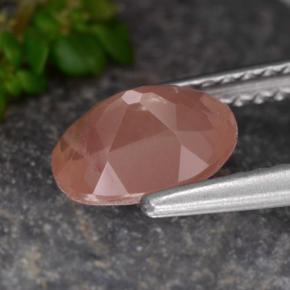 1.04 карата, натуральный Медово-красный Андезин-Лабрадорит, Огранка Овал, Полупрозрачный