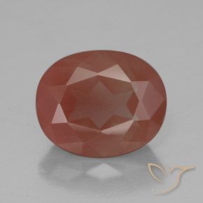 3.57ct Натуральный Оранжево-Красный Андезин-Лабрадорит, Овал, Полупрозрачный