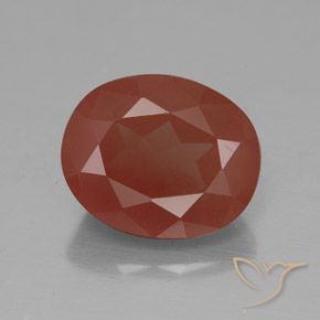3.83ct Натуральный Оранжево-Красный Андезин-Лабрадорит, Овал, Полупрозрачный