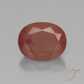 3.01ct Натуральный Румяно-красный Андезин-Лабрадорит, Овал, Полупрозрачный