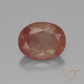 2.63ct Натуральный Оранжево-Красный Андезин-Лабрадорит, Овал, Прозрачный