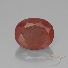 2.92ct Натуральный Оранжево-Красный Андезин-Лабрадорит, Овал, Полупрозрачный