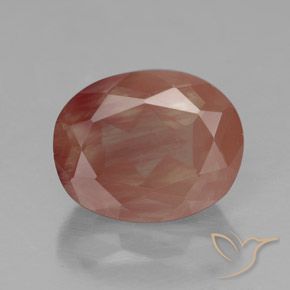 2.94ct Натуральный Бледно-красновато-оранжевый Андезин-Лабрадорит, Овал, Прозрачный