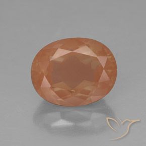 2.99ct Натуральный Светло-красновато-оранжевый Андезин-Лабрадорит, Овал, Прозрачный