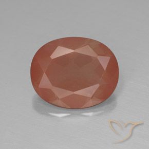 3.10ct Натуральный Бледно-красновато-оранжевый Андезин-Лабрадорит, Овал, Полупрозрачный