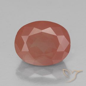 3.00ct Натуральный Бледно-красновато-оранжевый Андезин-Лабрадорит, Овал, Полупрозрачный