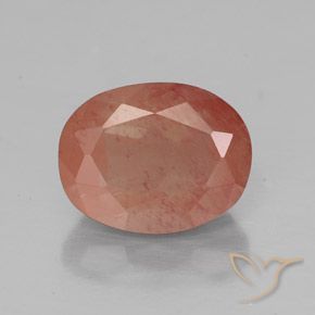 2.06ct Натуральный Бледно-красновато-оранжевый Андезин-Лабрадорит, Овал, Полупрозрачный
