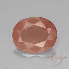 2.86ct Натуральный Бледно-красновато-оранжевый Андезин-Лабрадорит, Овал, Полупрозрачный