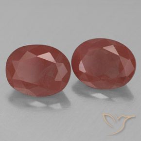 4.98 карата, натуральный Темно-красный Андезин-Лабрадорит, Овал, Прозрачный