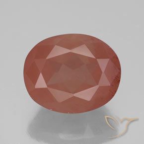 4.17ct Натуральный Бледно-красновато-оранжевый Андезин-Лабрадорит, Овал, Полупрозрачный