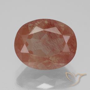 3.58ct Натуральный Средний красный Андезин-Лабрадорит, Овал, Полупрозрачный