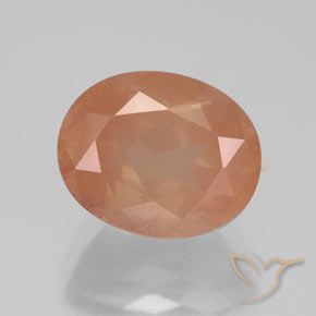 3.05ct Натуральный Светло-красновато-оранжевый Андезин-Лабрадорит, Овал, Полупрозрачный