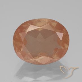 3.52ct Натуральный Светло-красновато-оранжевый Андезин-Лабрадорит, Овал, Полупрозрачный