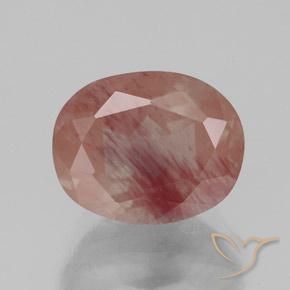 3.06ct Натуральный Бледно-красновато-оранжевый Андезин-Лабрадорит, Овал, Полупрозрачный