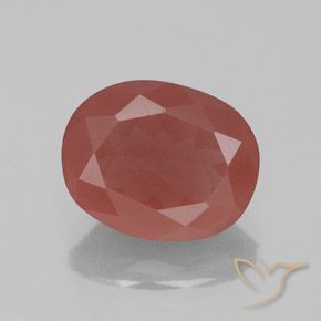 2.37ct Натуральный Румяно-красный Андезин-Лабрадорит, Овал, Полупрозрачный