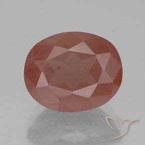 3.58ct Натуральный Бледно-красновато-оранжевый Андезин-Лабрадорит, Овал, Полупрозрачный