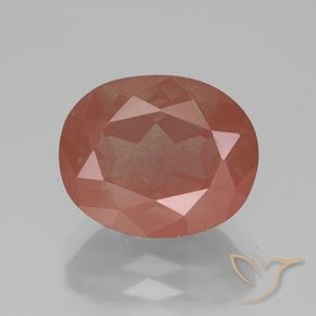 3.65ct Натуральный Бледно-красновато-оранжевый Андезин-Лабрадорит, Овал, Полупрозрачный