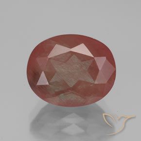 3.63ct Натуральный Средний красный Андезин-Лабрадорит, Овал, Полупрозрачный