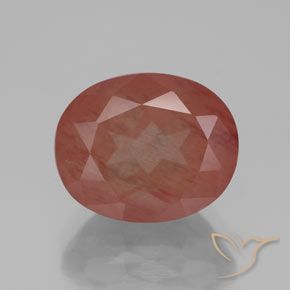 3.94ct Натуральный Средний красный Андезин-Лабрадорит, Овал, Полупрозрачный