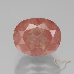 3.07ct Натуральный Бледно-красновато-оранжевый Андезин-Лабрадорит, Овал, Полупрозрачный