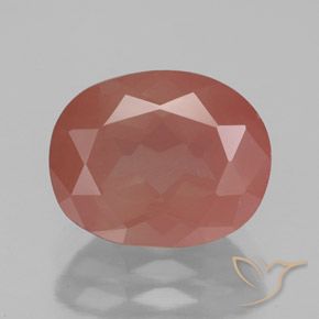 3.44ct Натуральный Бледно-красновато-оранжевый Андезин-Лабрадорит, Овал, Полупрозрачный