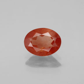 0.96 карата, натуральный Красно-оранжевый Андезин-Лабрадорит, Огранка Овал, VS-SI