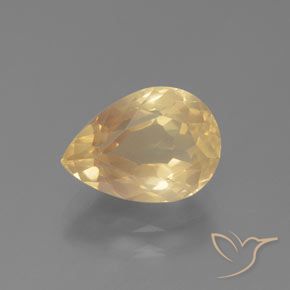 2.40ct Натуральный Светло-персиково-золотой Андезин-Лабрадорит, Форма груши, Прозрачный