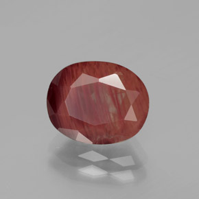 2.73 карата, натуральный Темно-красный Андезин-Лабрадорит, Огранка Овал, Полупрозрачный