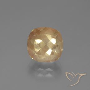 3.40ct Натуральный Светло-персиково-золотой Андезин-Лабрадорит, Подушка, Прозрачный