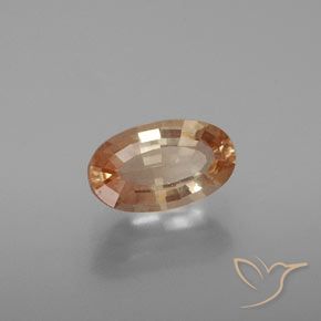 1.48 карата, натуральный Средний персик Андезин-Лабрадорит, Огранка Овал, Прозрачный
