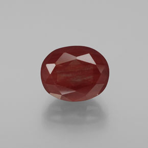 4.09 карата, натуральный Медово-красный Андезин-Лабрадорит, Огранка Овал, Полупрозрачный